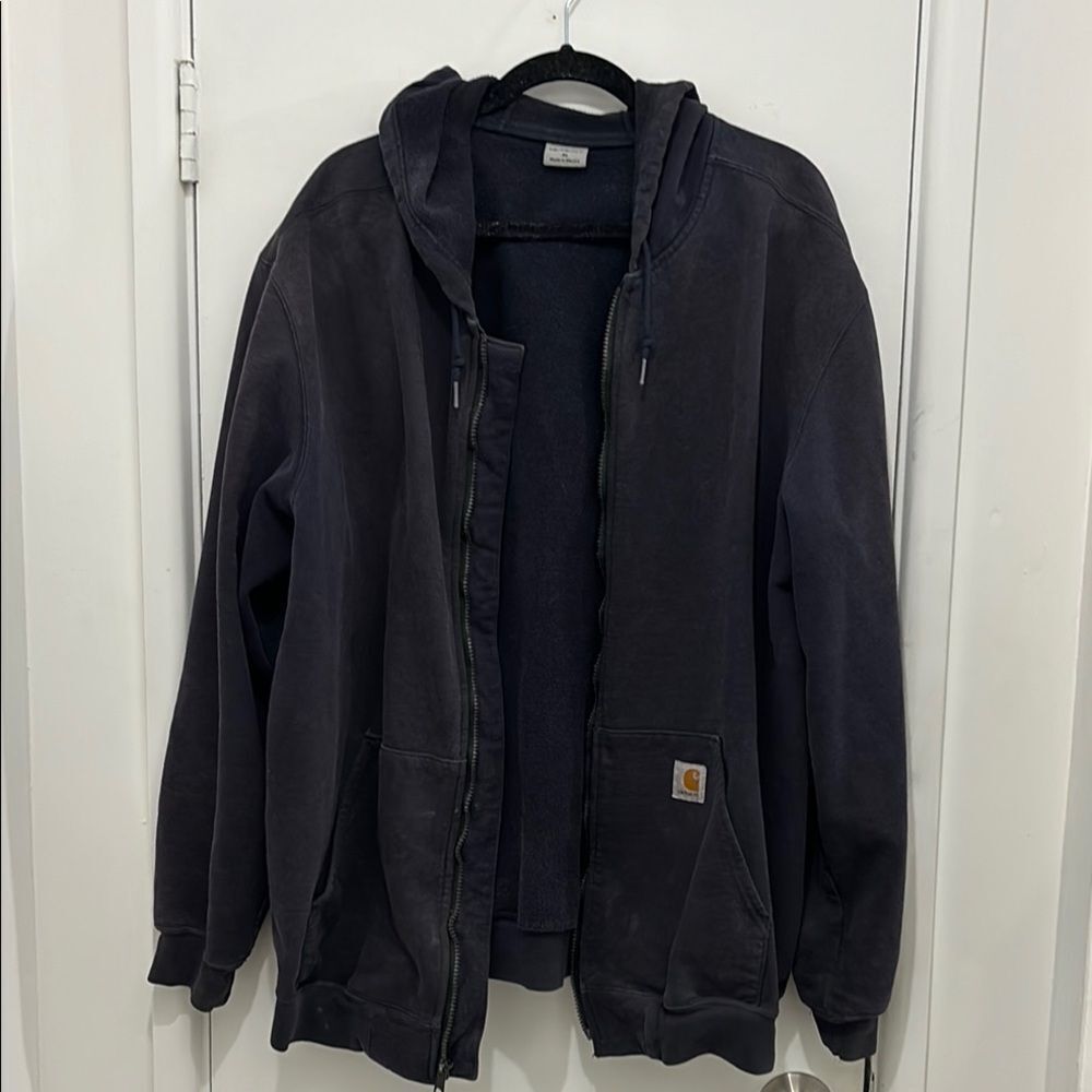 Black Performance Jacket with Hood and Full-Length Zipper